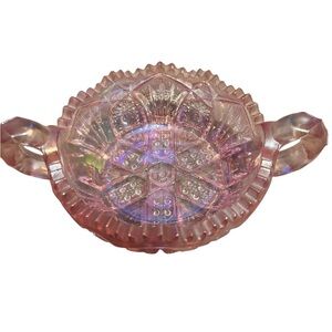Pink Iridescent Glass Bowl